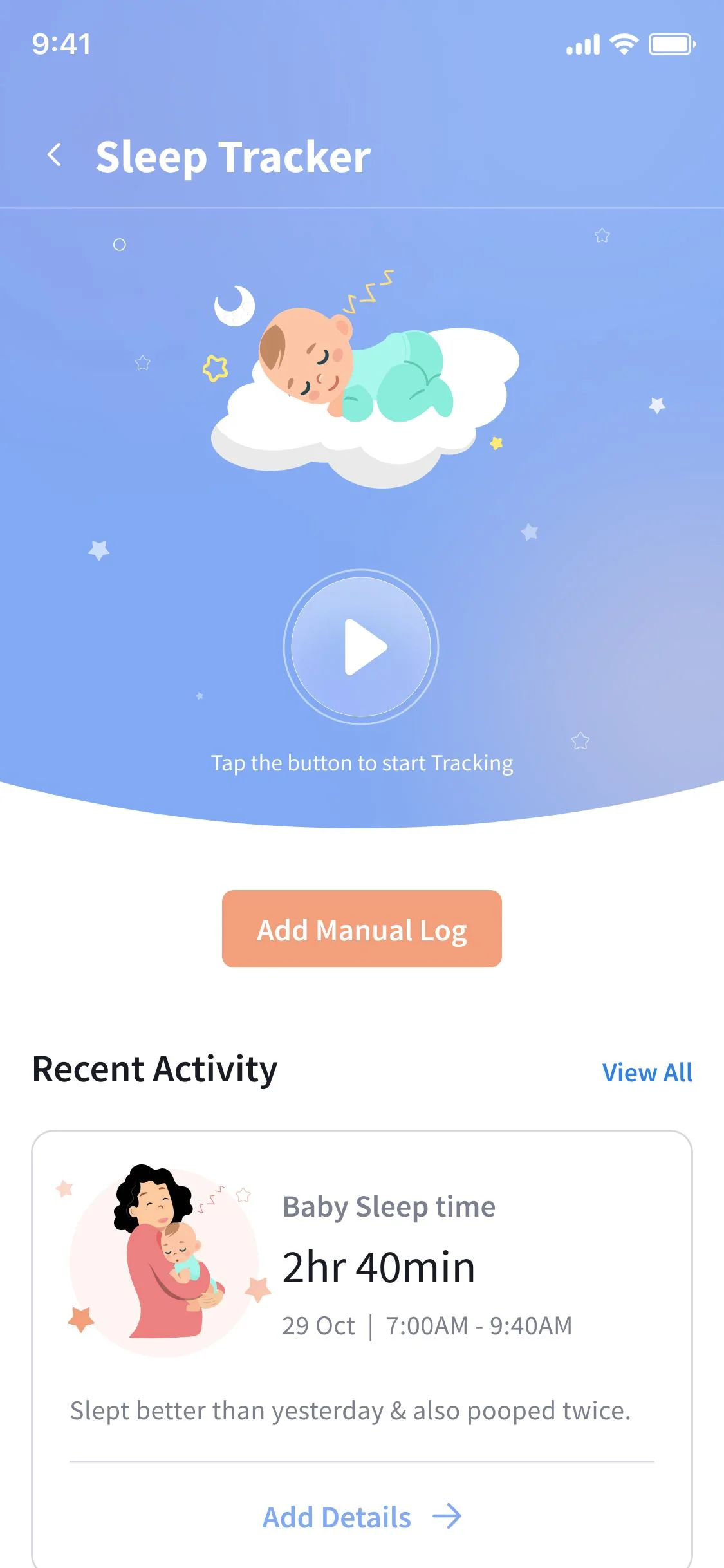 Sleep tracker idle state